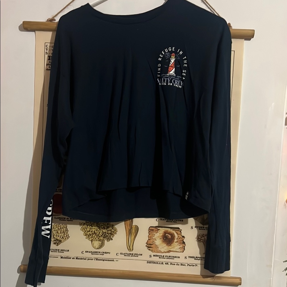 Salty crew Women's Navy Long Sleeve Top